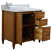 Bellaterra Home MCM 37" 2-Door 3-Drawer Walnut Freestanding Vanity Set - Luxe Vanity & Tub