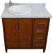 Bellaterra Home MCM 37" 2-Door 3-Drawer Walnut Freestanding Vanity Set - Luxe Vanity & Tub