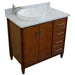 Bellaterra Home MCM 37" 2-Door 3-Drawer Walnut Freestanding Vanity Set - Luxe Vanity & Tub