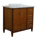 Bellaterra Home MCM 37" 2-Door 3-Drawer Walnut Freestanding Vanity Set - Luxe Vanity & Tub