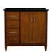 Bellaterra Home MCM 37" 2-Door 3-Drawer Walnut Freestanding Vanity Set - Luxe Vanity & Tub