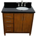 Bellaterra Home MCM 37" 2-Door 3-Drawer Walnut Freestanding Vanity Set - Luxe Vanity & Tub