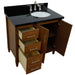 Bellaterra Home MCM 37" 2-Door 3-Drawer Walnut Freestanding Vanity Set - Luxe Vanity & Tub