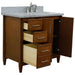 Bellaterra Home MCM 37" 2-Door 3-Drawer Walnut Freestanding Vanity Set - Luxe Vanity & Tub