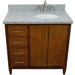 Bellaterra Home MCM 37" 2-Door 3-Drawer Walnut Freestanding Vanity Set - Luxe Vanity & Tub