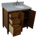 Bellaterra Home MCM 37" 2-Door 3-Drawer Walnut Freestanding Vanity Set - Luxe Vanity & Tub