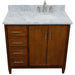 Bellaterra Home MCM 37" 2-Door 3-Drawer Walnut Freestanding Vanity Set - Luxe Vanity & Tub