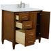 Bellaterra Home MCM 37" 2-Door 3-Drawer Walnut Freestanding Vanity Set - Luxe Vanity & Tub