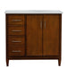 Bellaterra Home MCM 37" 2-Door 3-Drawer Walnut Freestanding Vanity Set - Luxe Vanity & Tub