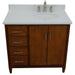 Bellaterra Home MCM 37" 2-Door 3-Drawer Walnut Freestanding Vanity Set - Luxe Vanity & Tub