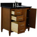 Bellaterra Home MCM 37" 2-Door 3-Drawer Walnut Freestanding Vanity Set - Luxe Vanity & Tub