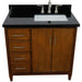 Bellaterra Home MCM 37" 2-Door 3-Drawer Walnut Freestanding Vanity Set - Luxe Vanity & Tub