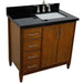 Bellaterra Home MCM 37" 2-Door 3-Drawer Walnut Freestanding Vanity Set - Luxe Vanity & Tub