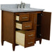 Bellaterra Home MCM 37" 2-Door 3-Drawer Walnut Freestanding Vanity Set - Luxe Vanity & Tub