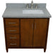 Bellaterra Home MCM 37" 2-Door 3-Drawer Walnut Freestanding Vanity Set - Luxe Vanity & Tub