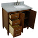 Bellaterra Home MCM 37" 2-Door 3-Drawer Walnut Freestanding Vanity Set - Luxe Vanity & Tub