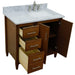 Bellaterra Home MCM 37" 2-Door 3-Drawer Walnut Freestanding Vanity Set - Luxe Vanity & Tub