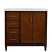 Bellaterra Home MCM 37" 2-Door 3-Drawer Walnut Freestanding Vanity Set - Luxe Vanity & Tub