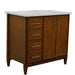 Bellaterra Home MCM 37" 2-Door 3-Drawer Walnut Freestanding Vanity Set - Luxe Vanity & Tub