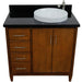 Bellaterra Home MCM 37" 2-Door 3-Drawer Walnut Freestanding Vanity Set - Luxe Vanity & Tub