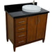 Bellaterra Home MCM 37" 2-Door 3-Drawer Walnut Freestanding Vanity Set - Luxe Vanity & Tub