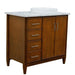 Bellaterra Home MCM 37" 2-Door 3-Drawer Walnut Freestanding Vanity Set - Luxe Vanity & Tub