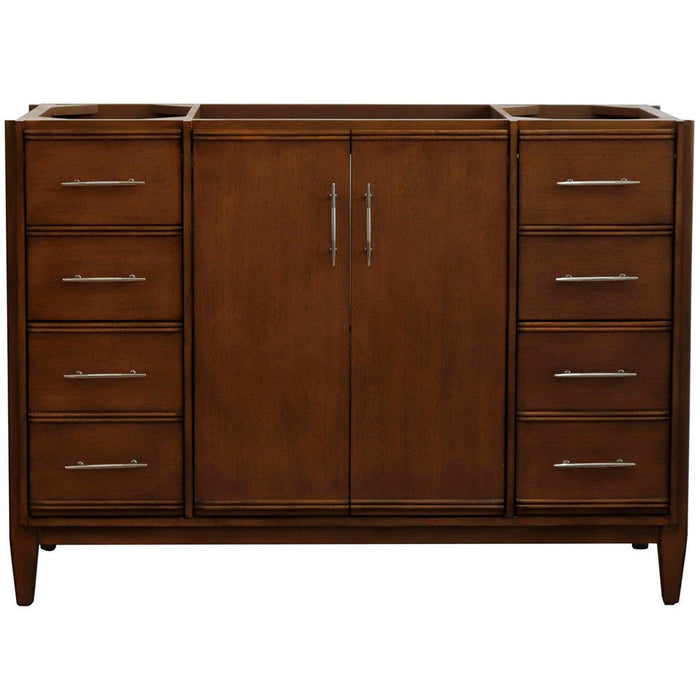 Bellaterra Home MCM 48" 2-Door 6-Drawer Walnut Freestanding Vanity Base