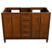 Bellaterra Home MCM 48" 4-Door 2-Drawer Walnut Freestanding Double Vanity Base - Luxe Vanity & Tub