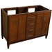 Bellaterra Home MCM 48" 4-Door 2-Drawer Walnut Freestanding Double Vanity Base - Luxe Vanity & Tub