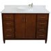 Bellaterra Home MCM 49" 2-Door 6-Drawer Walnut Freestanding Vanity Set With Ceramic Vessel Sink and White Quartz Top - Luxe Vanity & Tub