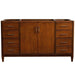 Bellaterra Home MCM 60" 2-Door 6-Drawer Walnut Freestanding Vanity Base