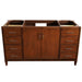 Bellaterra Home MCM 60" 2-Door 6-Drawer Walnut Freestanding Vanity Base - Luxe Vanity & Tub