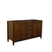 Bellaterra Home MCM 60" 4-Door 3-Drawer Walnut Freestanding Double Vanity Base