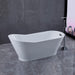 Bellaterra Home Melun 67" x 29" White Oval Acrylic Freestanding Slipper Soaking Bathtub