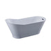 Bellaterra Home Melun 67" x 29" White Oval Acrylic Freestanding Slipper Soaking Bathtub - Luxe Vanity & Tub