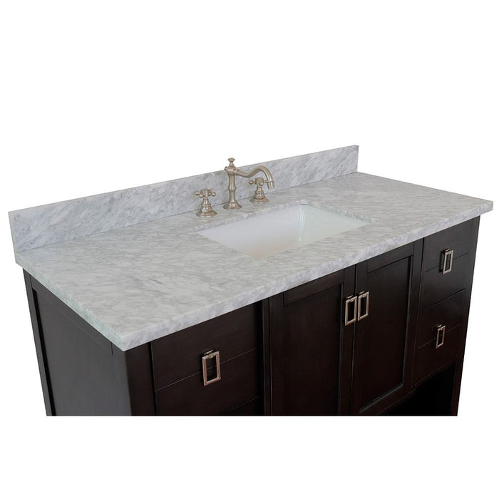 Bellaterra Home Monterey 49" 2-Door 4-Drawer Silvery Brown Freestanding Vanity Set - Luxe Vanity & Tub