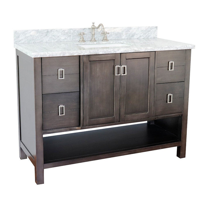 Bellaterra Home Monterey 49" 2-Door 4-Drawer Silvery Brown Freestanding Vanity Set - Luxe Vanity & Tub