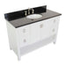 Bellaterra Home Monterey 49" 2-Door 4-Drawer White Freestanding Vanity Set With Ceramic Undermount Oval Sink and Black Galaxy Top - Luxe Vanity & Tub