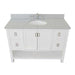 Bellaterra Home Monterey 49" 2-Door 4-Drawer White Freestanding Vanity Set With Ceramic Undermount Oval Sink and Gray Granite Top - Luxe Vanity & Tub