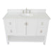 Bellaterra Home Monterey 49" 2-Door 4-Drawer White Freestanding Vanity Set With Ceramic Undermount Oval Sink and White Quartz Top - Luxe Vanity & Tub