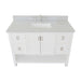 Bellaterra Home Monterey 49" 2-Door 4-Drawer White Freestanding Vanity Set With Ceramic Undermount Rectangular Sink and Gray Granite Top - Luxe Vanity & Tub