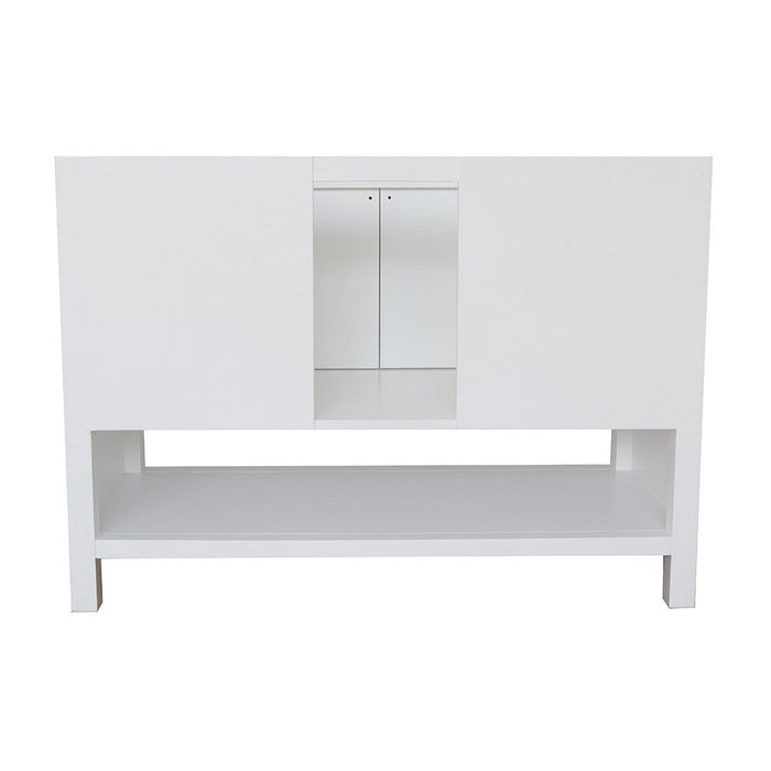 Bellaterra Home Monterey 49" 2-Door 4-Drawer White Freestanding Vanity Set With Ceramic Undermount Rectangular Sink and White Quartz Top - Luxe Vanity & Tub