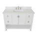 Bellaterra Home Monterey 49" 2-Door 4-Drawer White Freestanding Vanity Set With Ceramic Undermount Rectangular Sink and White Quartz Top - Luxe Vanity & Tub