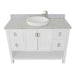 Bellaterra Home Monterey 49" 2-Door 4-Drawer White Freestanding Vanity Set With Ceramic Vessel Sink and Gray Granite Top - Luxe Vanity & Tub