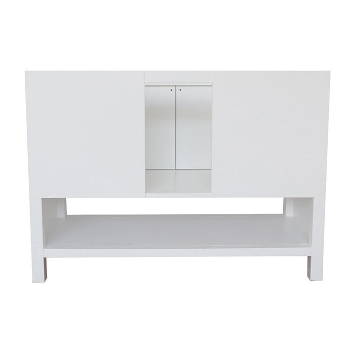 Bellaterra Home Monterey 49" 2-Door 4-Drawer White Freestanding Vanity Set With Ceramic Vessel Sink and White Quartz Top - Luxe Vanity & Tub