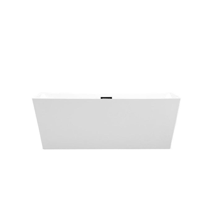 Bellaterra Home Odessa 67" x 24" Glossy White Rectangle Acrylic Freestanding Soaking Bathtub - Luxe Vanity & Tub