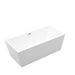 Bellaterra Home Odessa 67" x 24" Glossy White Rectangle Acrylic Freestanding Soaking Bathtub - Luxe Vanity & Tub