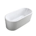 Bellaterra Home Padua 63" x 23" Glossy White Oval Acrylic Freestanding Soaking Bathtub - Luxe Vanity & Tub