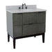 Bellaterra Home Paris 37" 2-Door 1-Drawer Linen Gray Freestanding Vanity Set With Ceramic Undermount Oval Sink and Gray Granite Top - Luxe Vanity & Tub