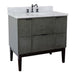 Bellaterra Home Paris 37" 2-Door 1-Drawer Linen Gray Freestanding Vanity Set With Ceramic Undermount Oval Sink and White Carrara Marble Top - Luxe Vanity & Tub